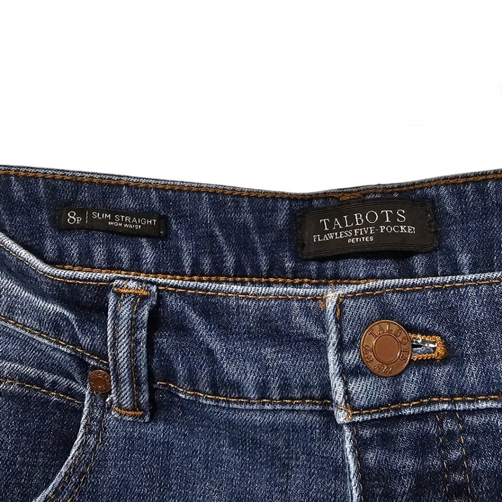Talbots Flawless 5 Pocket Slim Straight High Waist Jeans - Picture 4 of 8